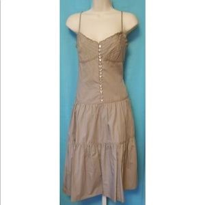 BCBGMaxAzria Khaki/Tan Bustier Style Dress.
